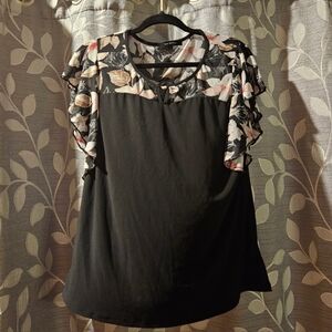 Floral Black Women's Top